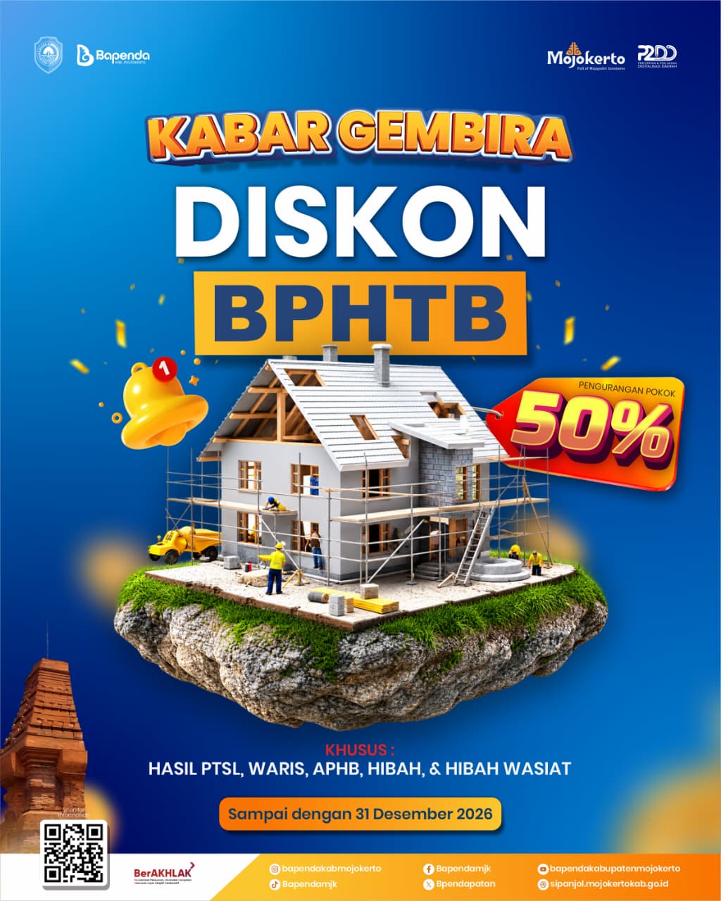 DISKON BPHTB 50% Pengurangan Pokok