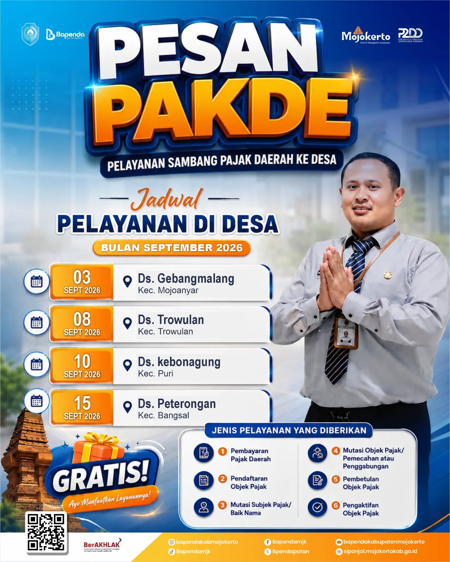 JADWAL PESAN PAKDE BULAN SEPTEMBER PERIODE 1